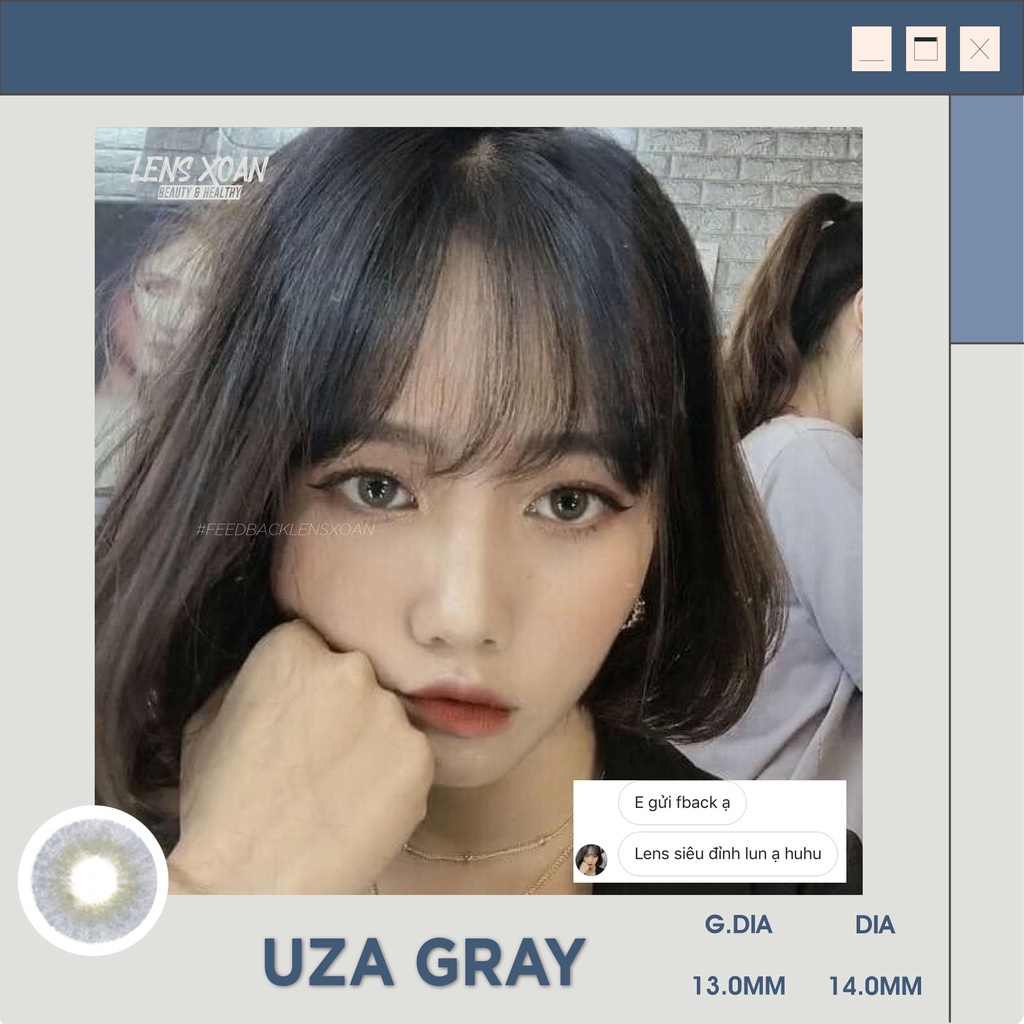 KÍNH ÁP TRÒNG UZA GRAY- HERA : LENS XÁM TÂY ÁNH XANH NHẸ | LENS XOẮN