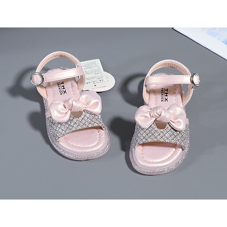 sandal bé gái size 21-25 nơ da siêu điệu