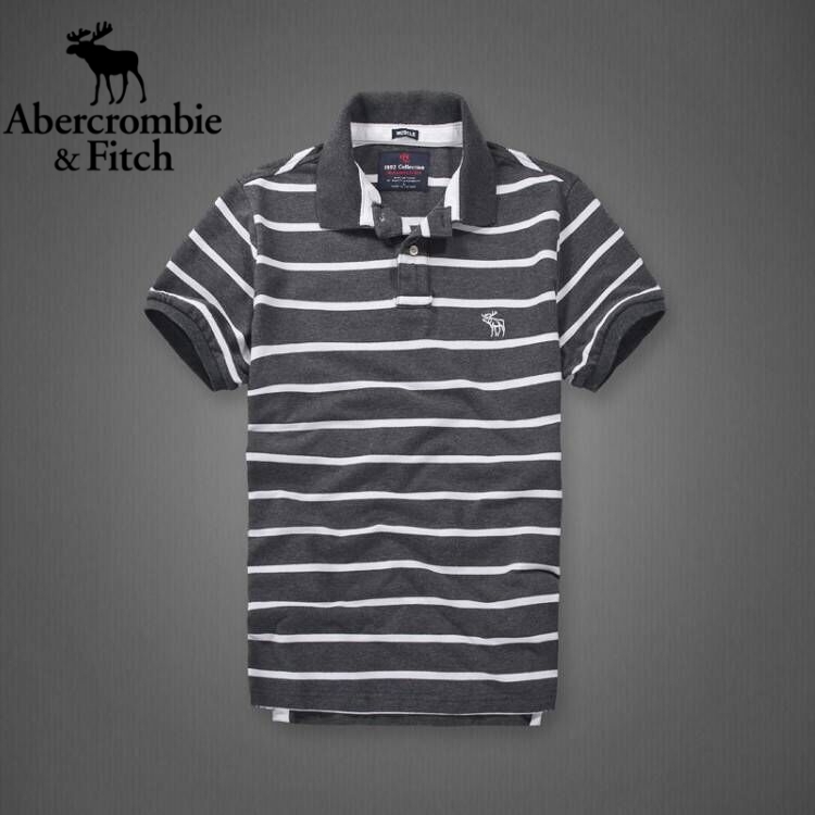 ABERCROMBIE & FITCH áo polo Tay Ngắn Màu Trơn Thời Trang Dành Cho Nam