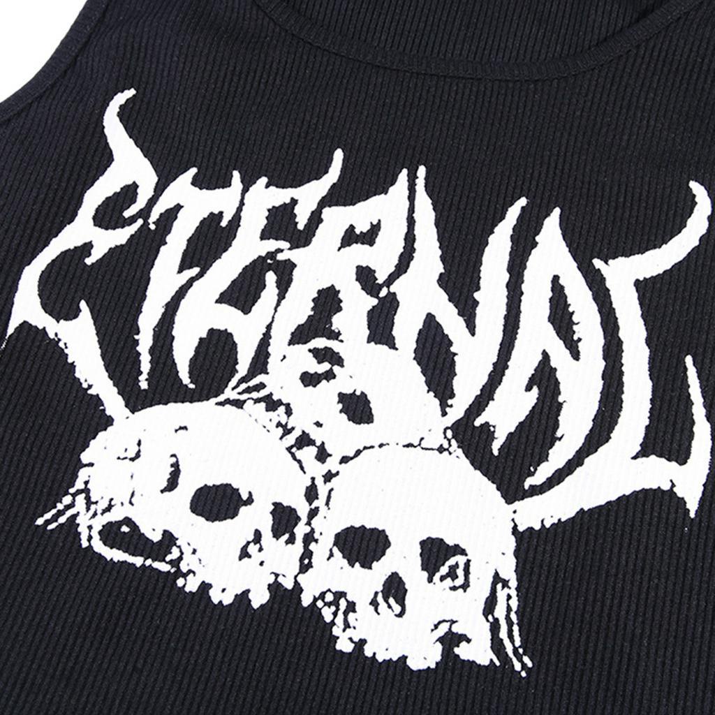 Áo ba lỗ in hình đầu lâu thời trang cá tính cho nữ