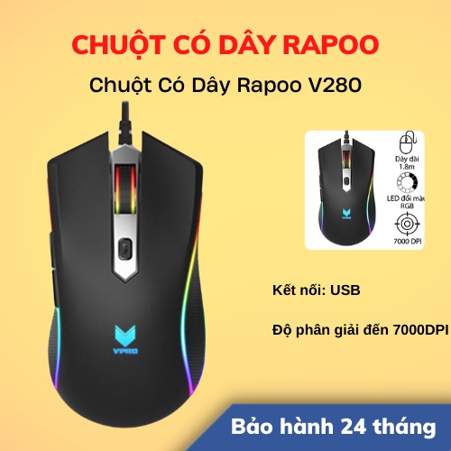 Chuột Có Dây Rapoo V280 | Hàng Chính Hãng | Bảo Hành 24 Tháng | LSB Store