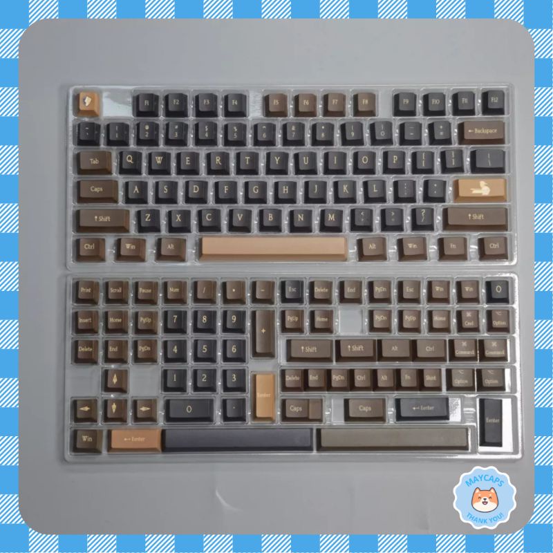 Keycap cho bàn phím cơ profile Cherry hỗ trợ layout MacOs - mẫu Bronze