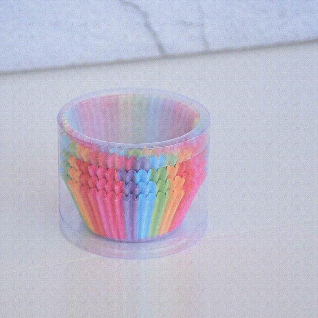 Set 100 Khuôn Giấy Làm Bánh Muffin Chống Dính Chống Dầu Màu Sắc Ngẫu Nhiên
