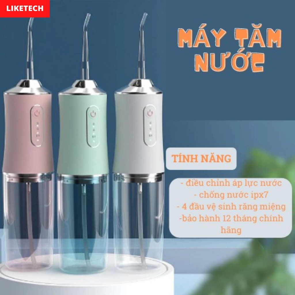 Máy Tăm Nước Oral irrigator Like Tech Chế Độ DIY Mode, 4 Đầu Tăm, Bình Nước 240ml Bào Hành Chính Hãng 12 Tháng