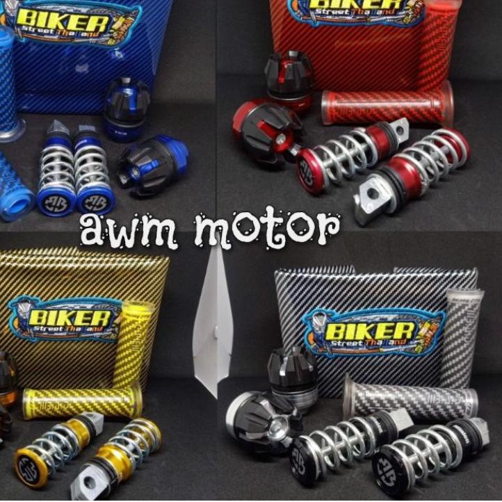 (MớI) Bộ Sản Phẩm 4 CáNh Ghế Da SợI Carbon + Tay CầM + Lò Xo Universal ✓
