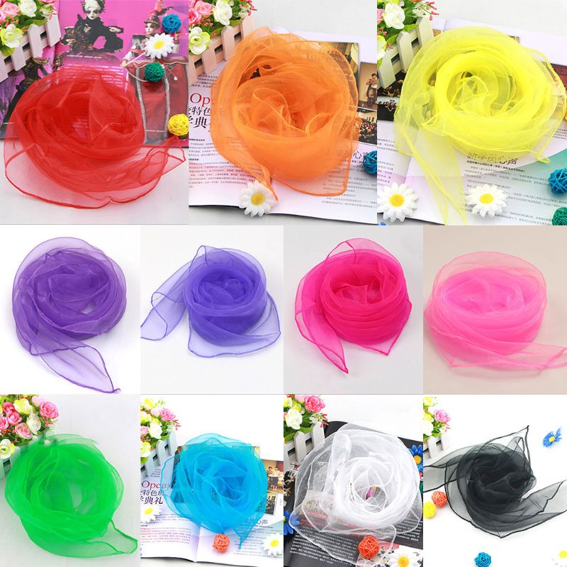 Khăn Choàng Cổ Chiffon Hình Vuông Màu Trơn Ngọt Ngào Kích Thước 70x70CM Thời Trang Cho Nữ