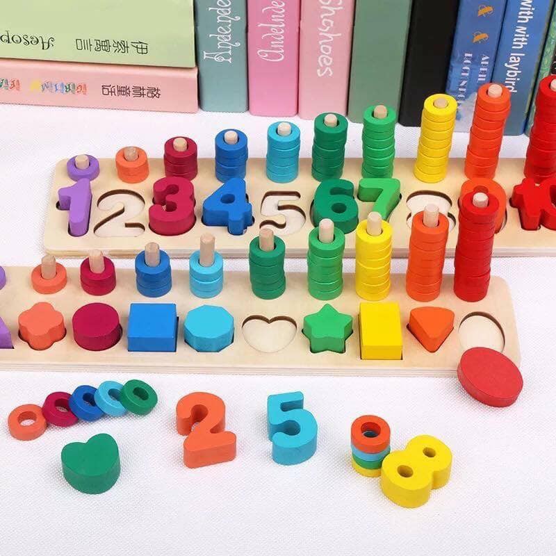 Bộ học toán bằng Gỗ theo phương pháp Montessori Đồ chơi giáo dục thông minh (đếm số)