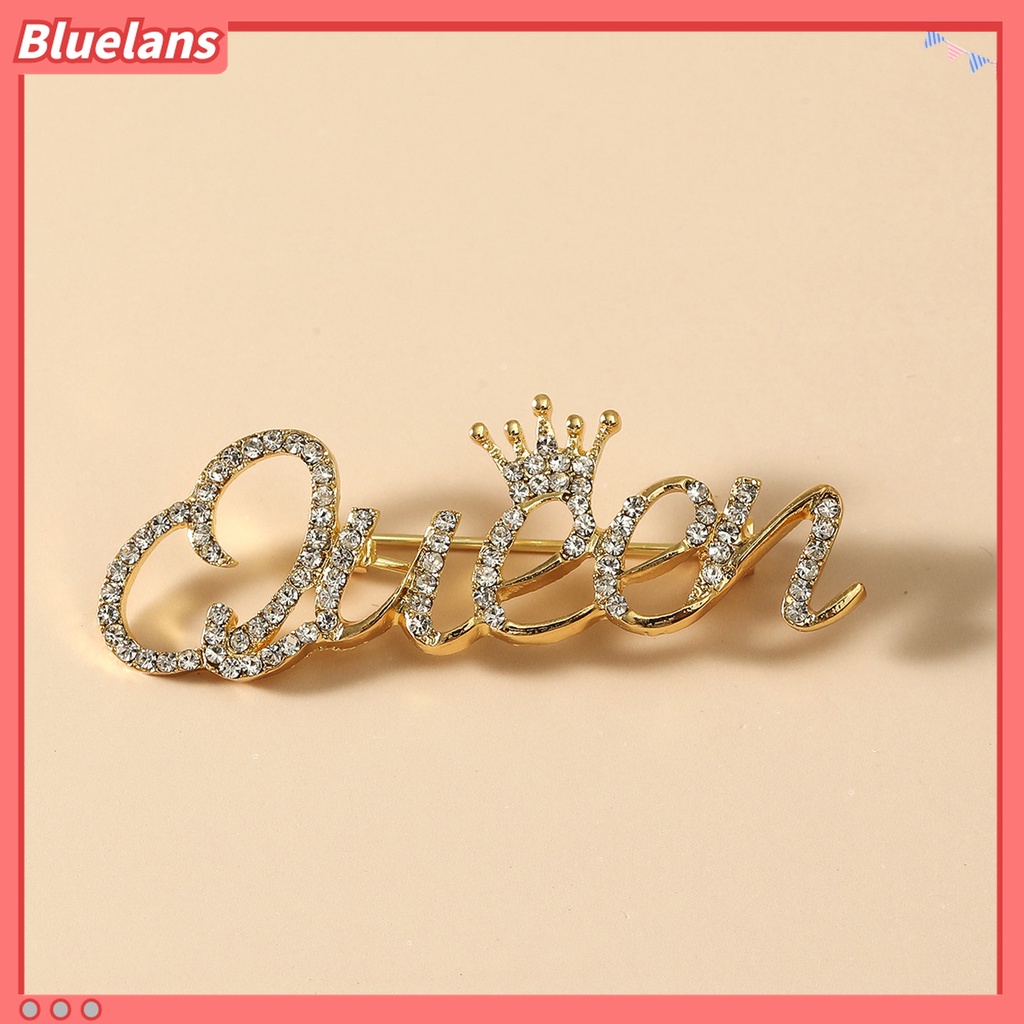 Ghim Cài Áo Hình Vương Miện Đính Đá Nhân Tạo Thời Trang Cho Nữ