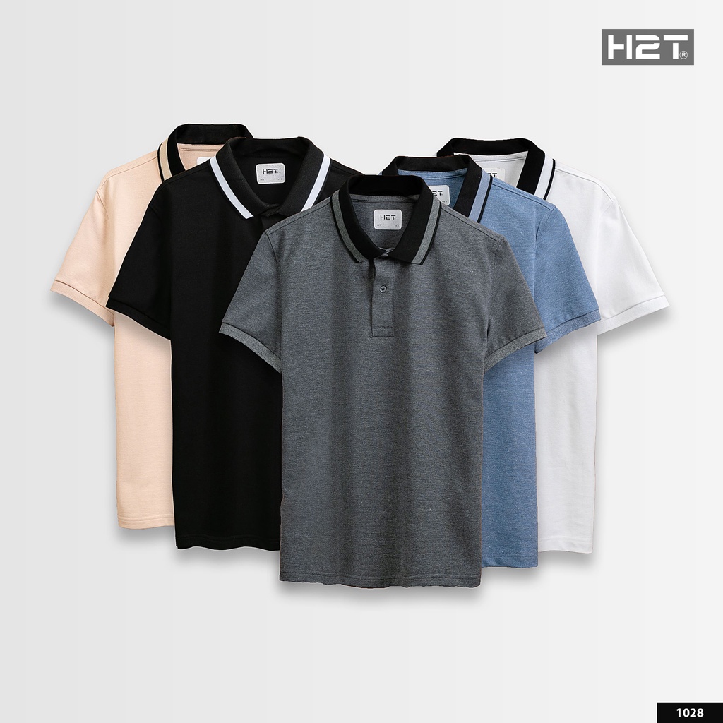 Áo Polo Nam Có Cổ H2T Kiểu Dáng Slim Fit, Trẻ Trung, Ôm Vừa Phải, Cổ Phối Viền Màu Độc Đáo Tay Áo Dệt Bo 1028