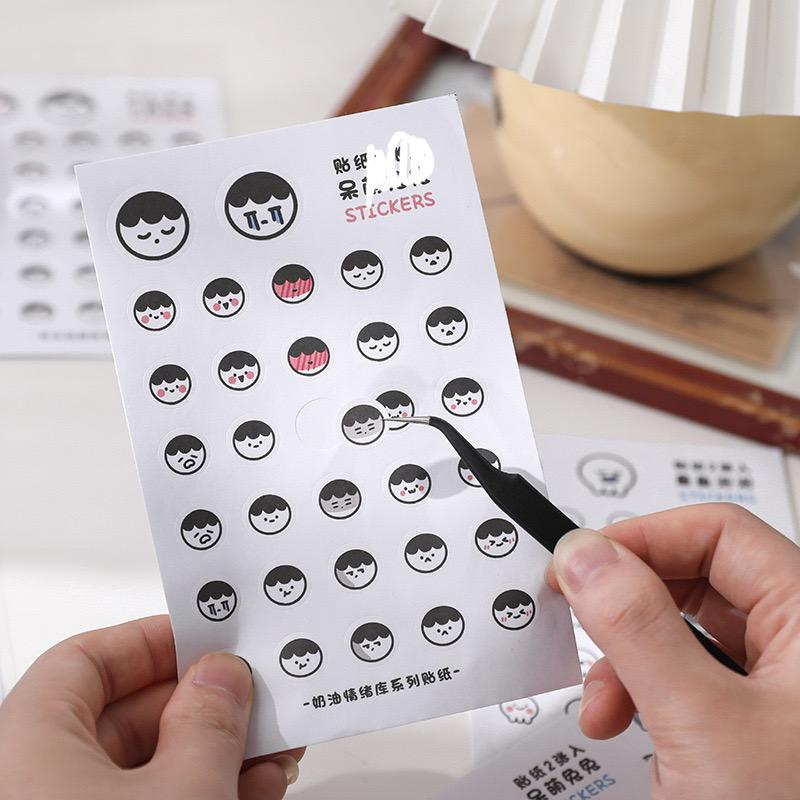 Set 2 tờ stickers basic kiểu icon dễ thương dùng để trang trí sổ tay hoặc nhật ký lịch trình