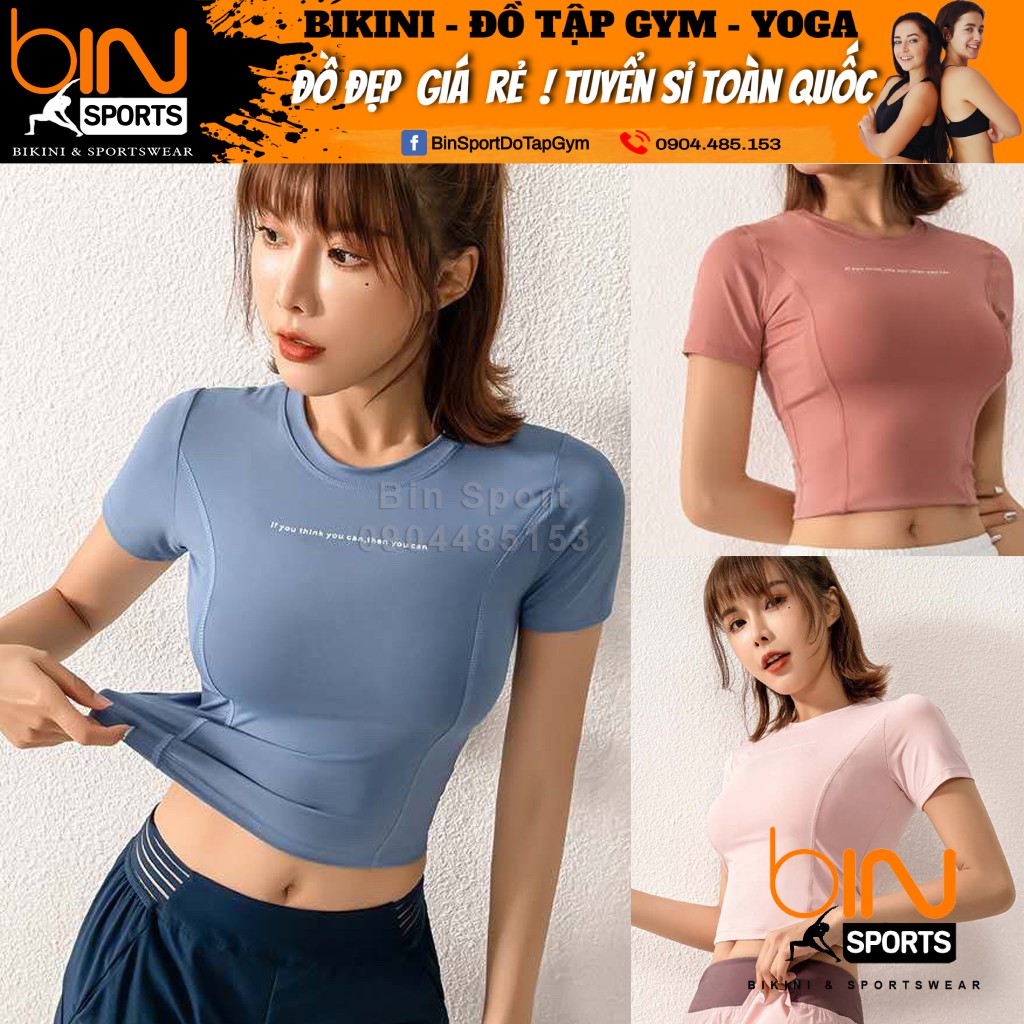 Aó Crop Tập Gym Yoga Nữ Bin Sports A085