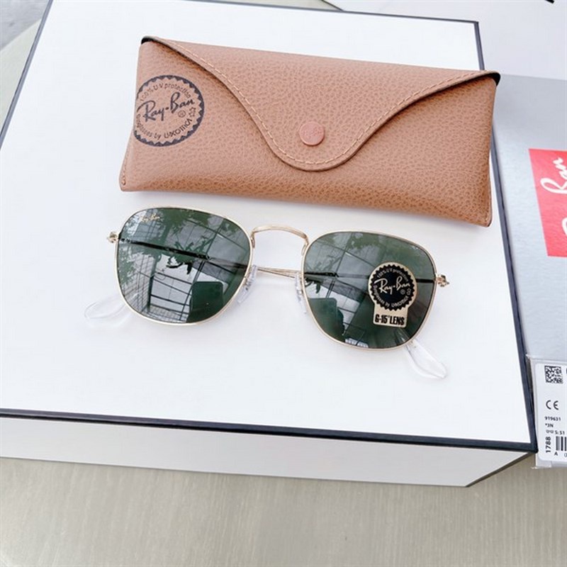 Kính Mát Ray-ban RB3857 9196/31 mắt xanh rau muống viền vàng