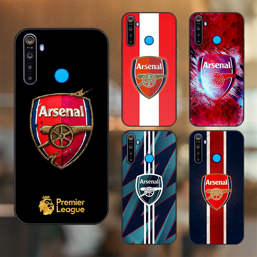 Ốp lưng Realme 5, 5 Pro viền đen in hình Arsenal FC