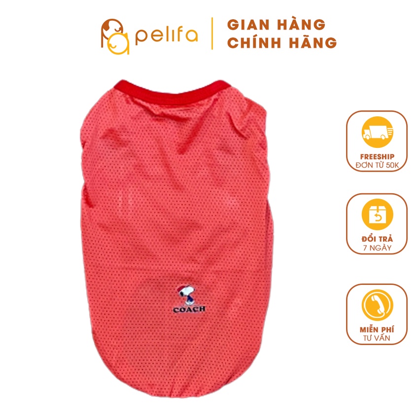 Quần áo thú cưng, áo lưới thể thao mùa hè màu đỏ cam - Pelifa