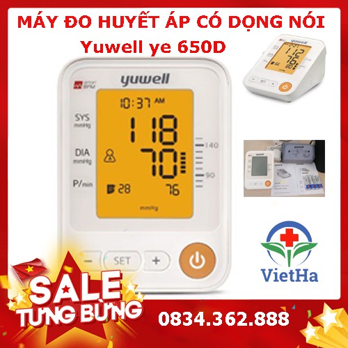 Máy Đo Huyết Áp có giọng nói Tiếng Việt Yuwell YE 650 D (650D)