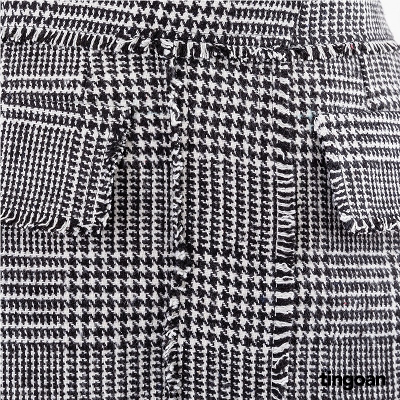  Chân váy tweed kẻ cạp cao viền tua rua CARO kẻ tingoan AMORNA SKIRT/CR | BigBuy360 - bigbuy360.vn