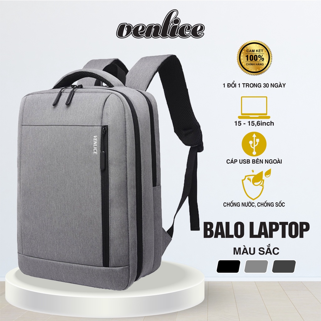 Balo Cao Cấp VENLICE 2in1 Có Ngăn Chống Sốc Đựng Laptop Và Ngăn Riêng Đựng Quần Áo Dùng Đi Chơi, Đi Công Tác Và Du Lịch