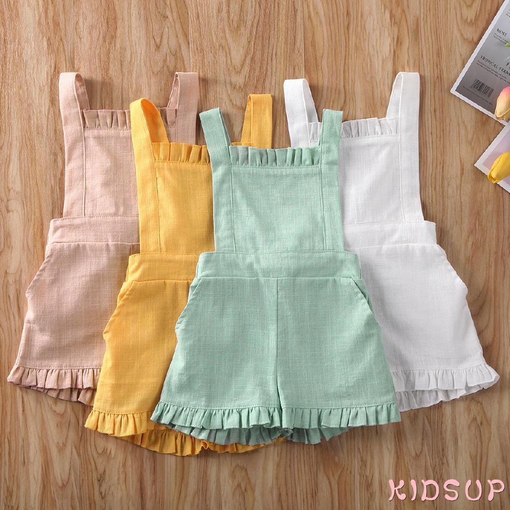 Bộ Áo Liền Quần Không Tay Chất Liệu Cotton Thời Trang Mùa Hè Dành Cho Bé Gái