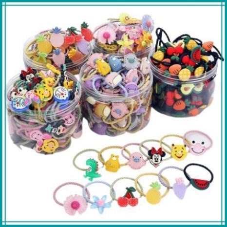 Hộp 30 Dây Cột Tóc Cho Bé Hoạt Hình Siêu Dễ Thương LỖI 1 ĐỔI 1