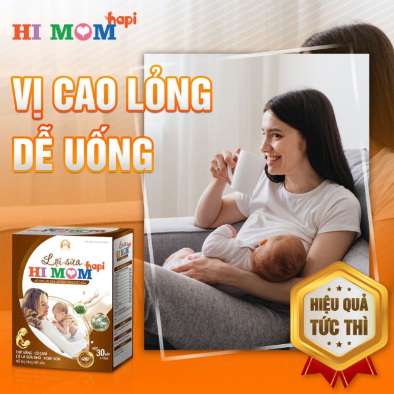 Lợi Sữa Hi Mom - Giúp Tăng Tiết Sữa, Mát Sữa, Thông Tắc Tuyến Sữa, Lợi Sữa Hapi