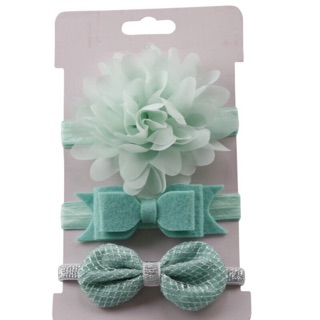 SET Băng đô bé 3 cái nơ hoa cho bé(có hình thật)