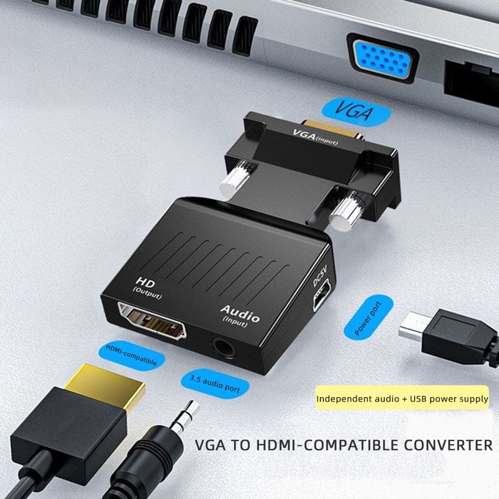 Bộ ChuyểN VGA Sang HDMI HD 1080P Cho PC / Laptop / MáY ChiếU / HDTV