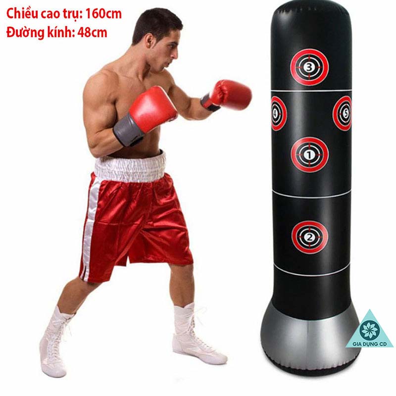Trụ đấm bốc bơm hơi bằng cao su, bền, nhẹ, thích hợp dùng ở mọi nơi, mọi lứa tuổi, giới tính [BOXING]