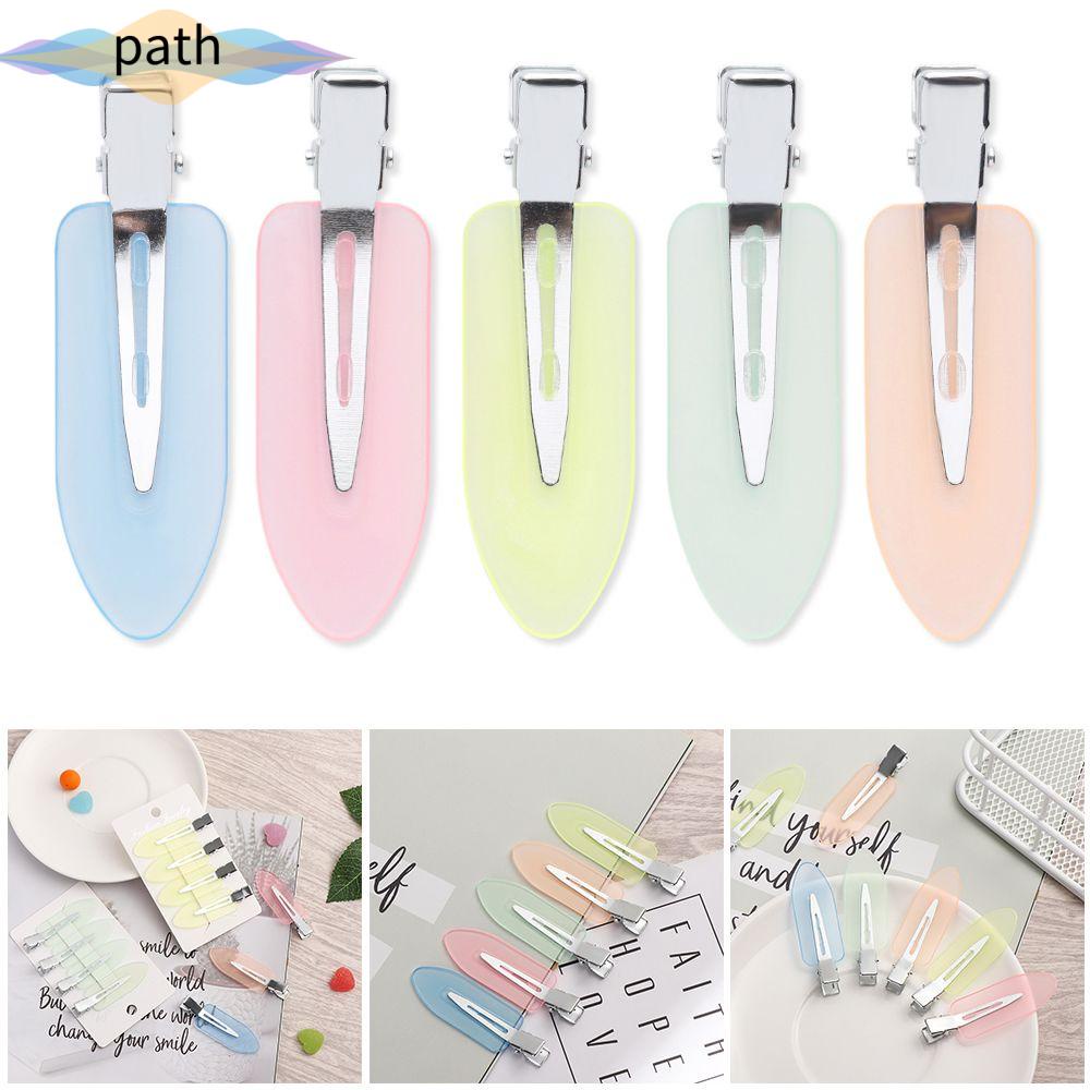 (Hàng Mới Về) Bộ 4 Kẹp Tóc Cố Định Không Để Lại Dấu Vết Màu Kẹo Trong Suốt Thời Trang