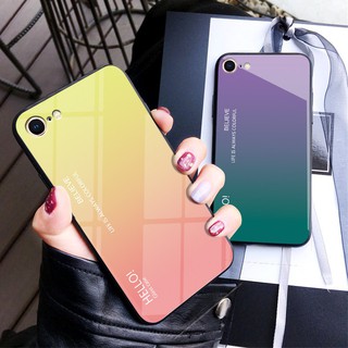 Tempered Glass Case For iPhone 7/8 Luxury Gradient Back Cover