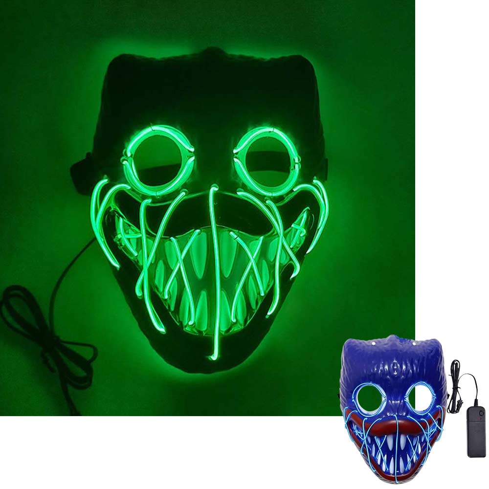 Poppy Playtime LED Glowing Poppy Mask Huggy Wuggy Sausage Mouth Monster Headgear Halloween Party Cosplay Horror Mask Props