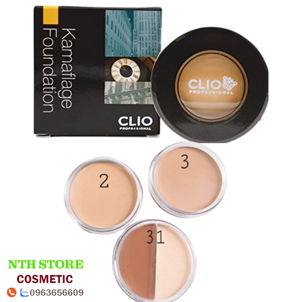 Nền Bánh Clio 3 Tone Chính Hãng Hàn Quốc  Độ Che Phủ Cao Chuyên Cho Makeup