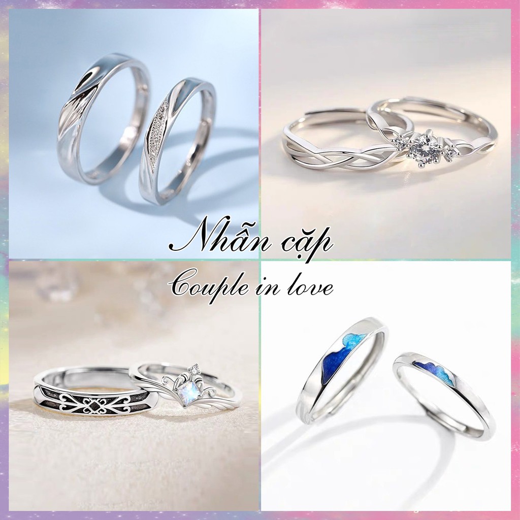Nhẫn đôi cặp cực đẹp nhiều mẫu couple cá tính nam nữ
