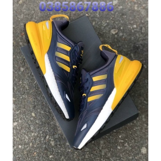 Giày ZX 2K Boost 2.0 Crew Navy/yellow Nam   SAIGONSNEAKER79STORE