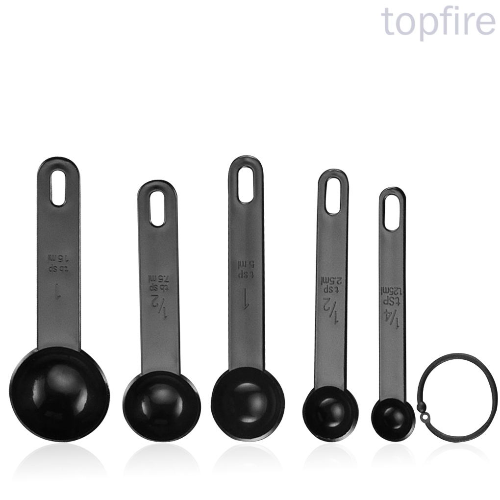 Bộ 5 muỗng đo lường bằng nhựa dùng trong nhà bếp tiện dụng