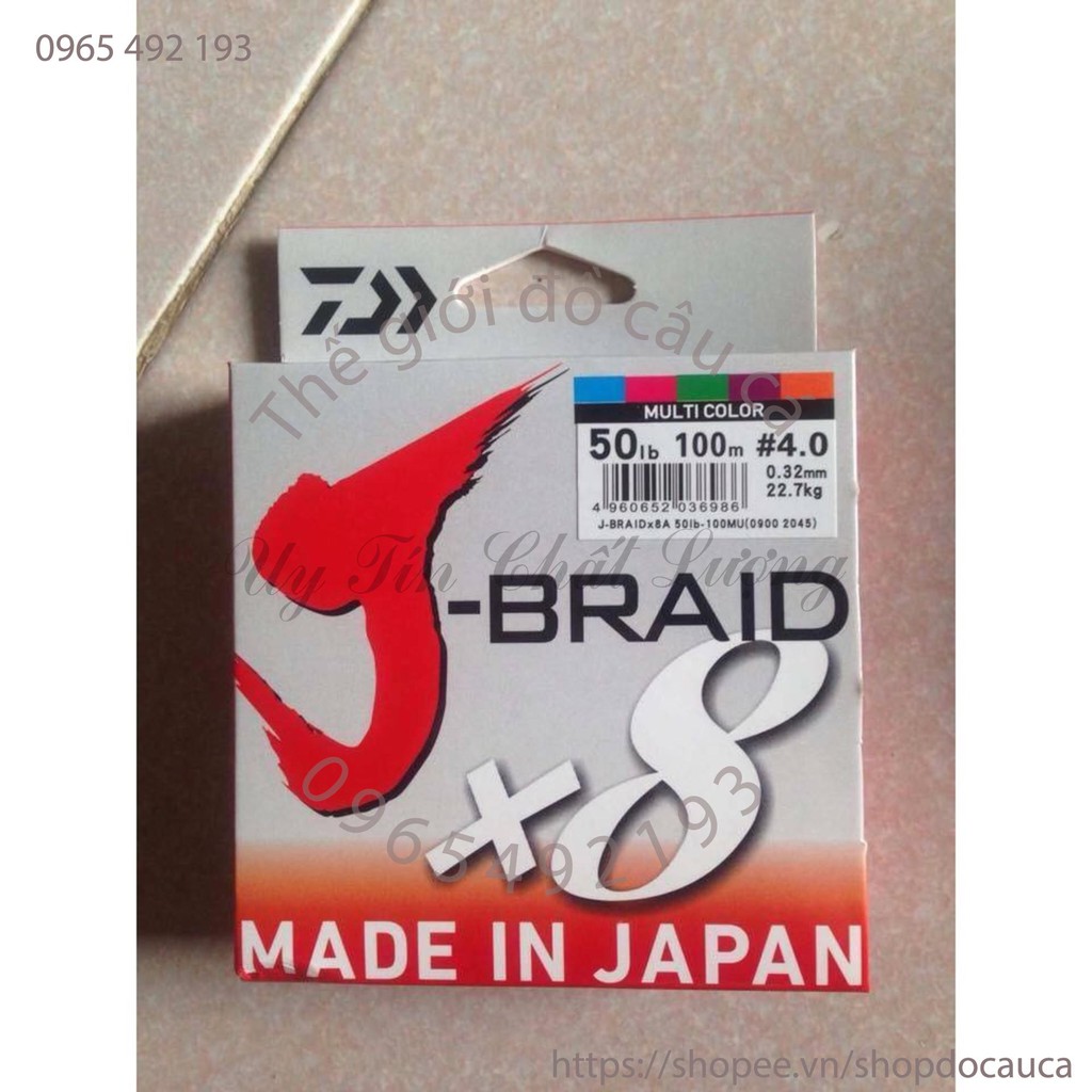 Dù câu Nhật DAIWA J-BRAID x8 100m ( rẻ vô địch )