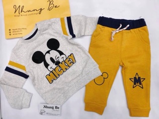 Bộ nỉ Mickey xám vàng