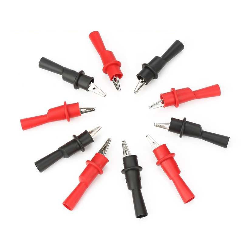 Bộ kẹp cá sấu 8cm 10A gắn que đo đồng hồ vạn năng loai tốt chịu dòng cao