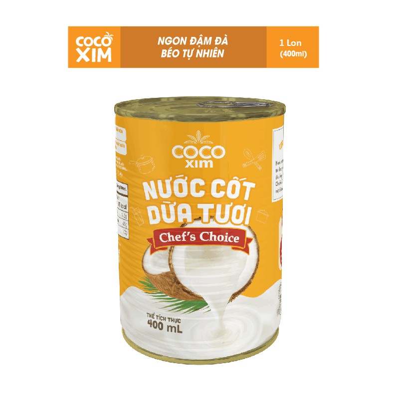 [Mã BMBAU50 giảm 7% đơn 99K] Combo 6 Lon Nước cốt dừa Chef's choice Cocoxim dung tích 400ml/Hộp