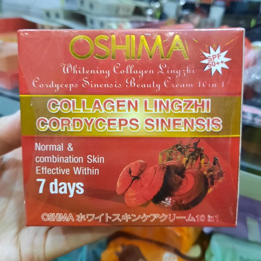 Kem dưỡng trắng da cao cấp Collagen Linh Chi - Đông Trùng Hạ Thảo 10 in 1 - OSHIMA 35g