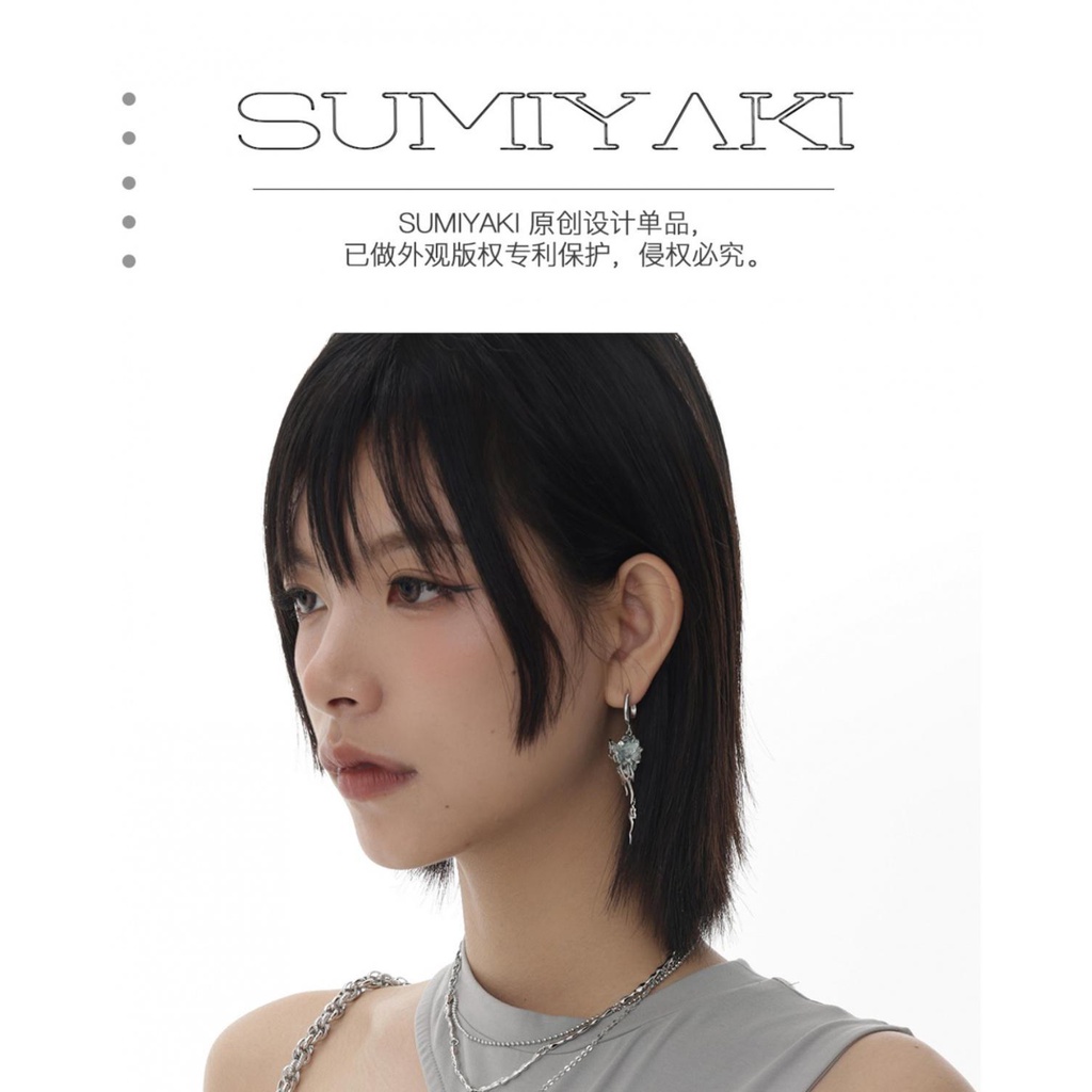 Tuyệt với Sweet! Khuyên Tai Chính Hãng Ice Source Hunting Glacier Niche Thiết Kế Đường Phố