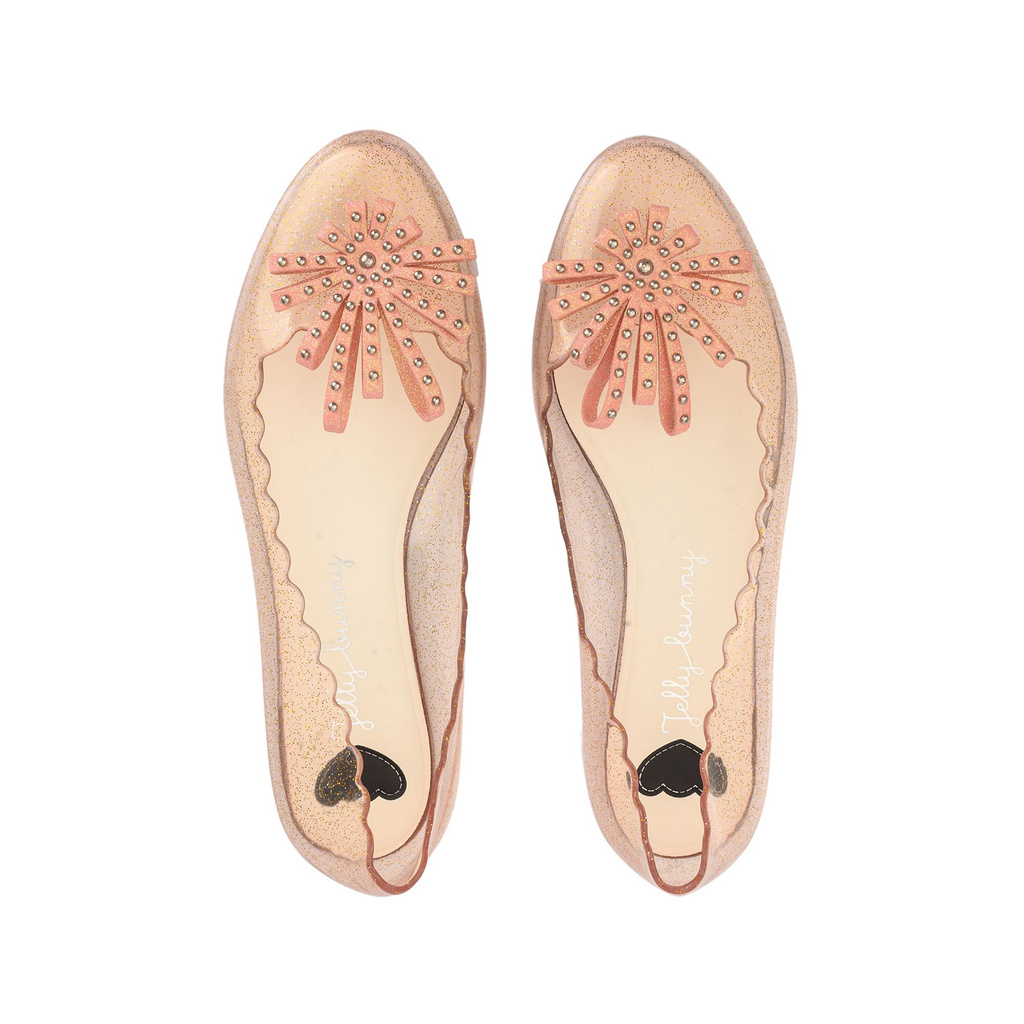 Jelly Bunny  - Giày nữ búp bê đế bệt SOPHIE FIRE WORKS B20WLFL012 màu cam hồng lấp lánh