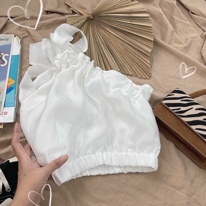 Áo voan dây rút lêch vai