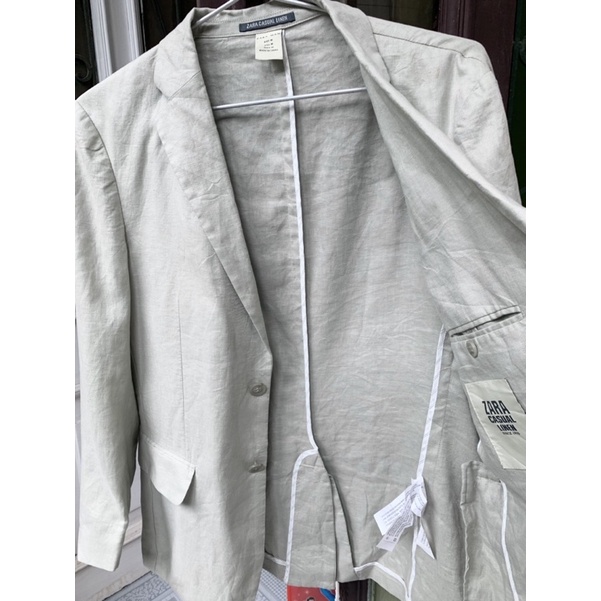 (new) Áo khoác vest / blazer linen Zara nam siêu đẹp