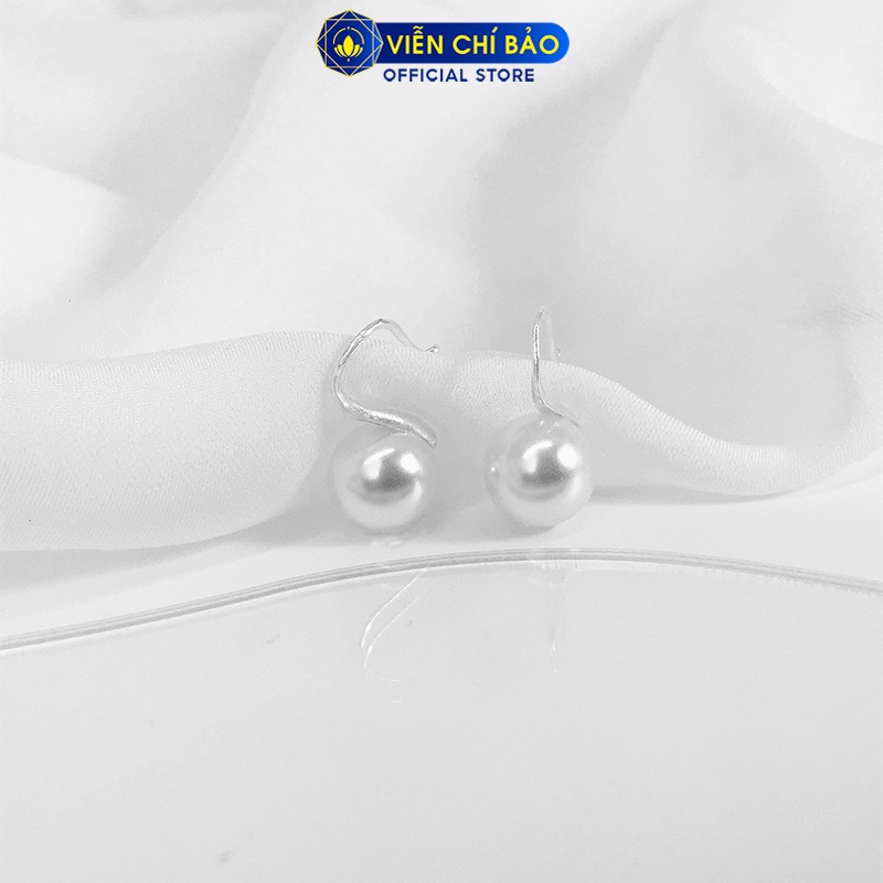 Bông tai bạc nữ móc câu hạt châu chất liệu bạc 925 thời trang phụ kiện trang sức nữ Viễn Chí Bảo B400261