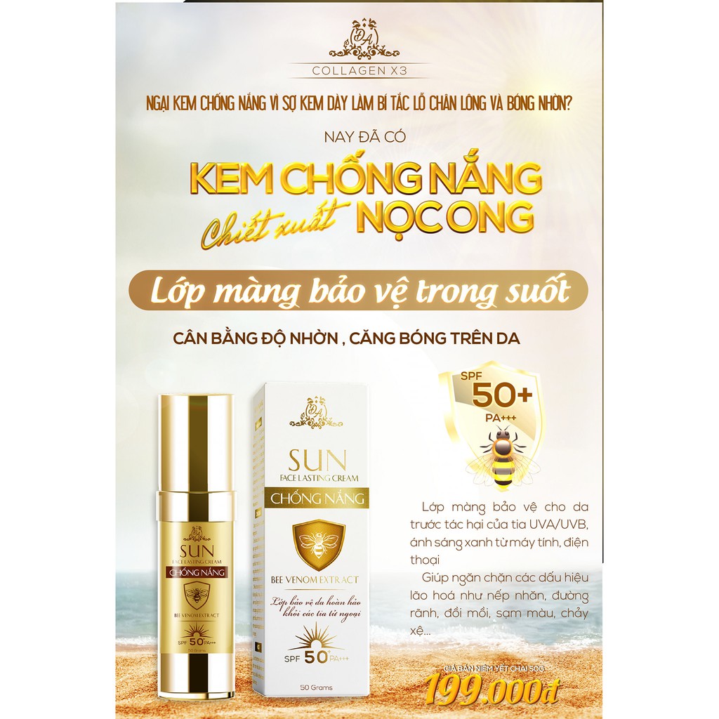 Kem Chống Nắng Sun Collagen X3 Chiết Xuất Từ Nọc Ong