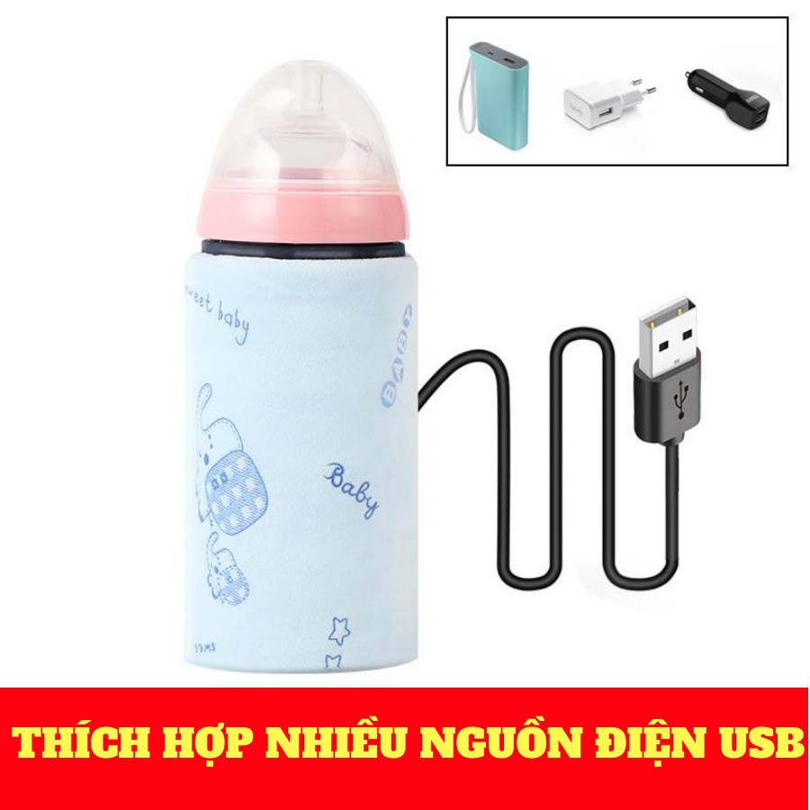 MB1988 Túi giữ nhiệt ủ bình cho bé có sạc USB phù hợp các loại bình | BigBuy360 - bigbuy360.vn