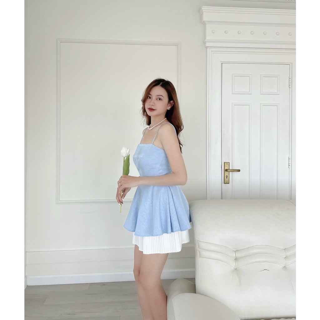 Áo hai dây nữ dáng xòe peplum NPAO022
