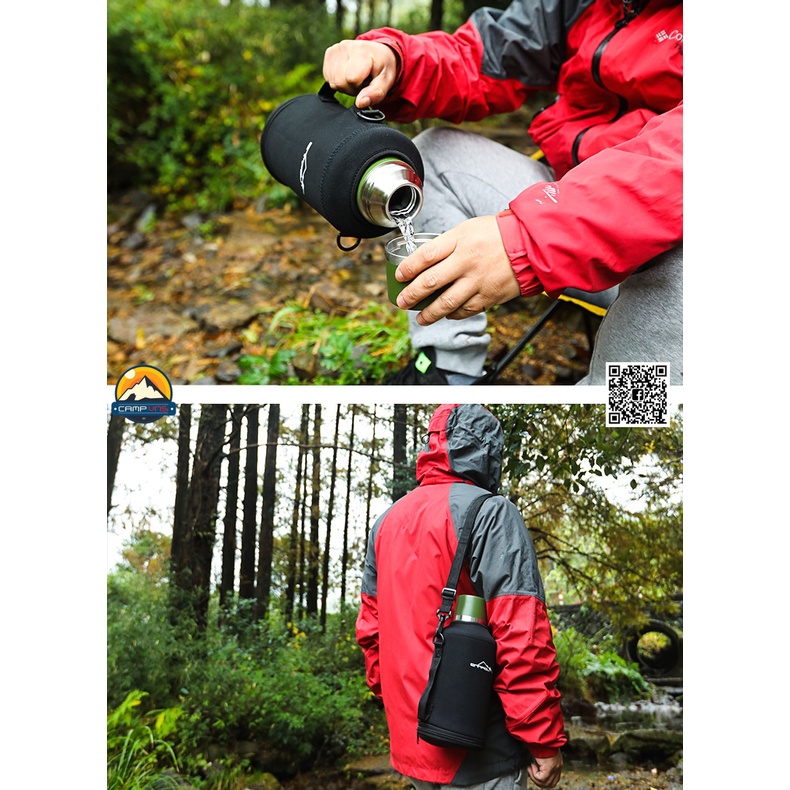 Bình giữ nhiệt nóng lạnh 48h inox 2 lớp 68oz 2000ml NURGAZ CAMPOUT  du lịch cắm trại dã ngoại