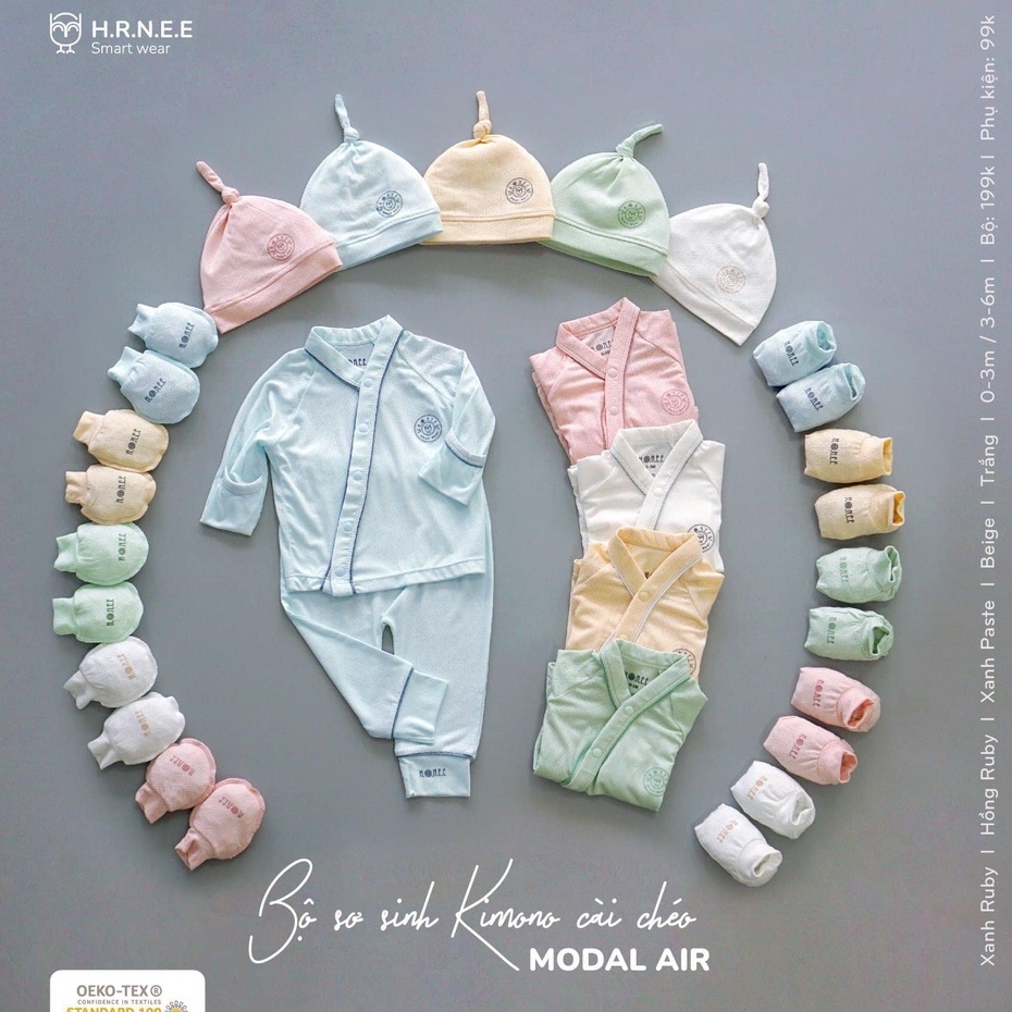 Bộ sơ sinh Kimono cài chéo Modal Air HRNEE