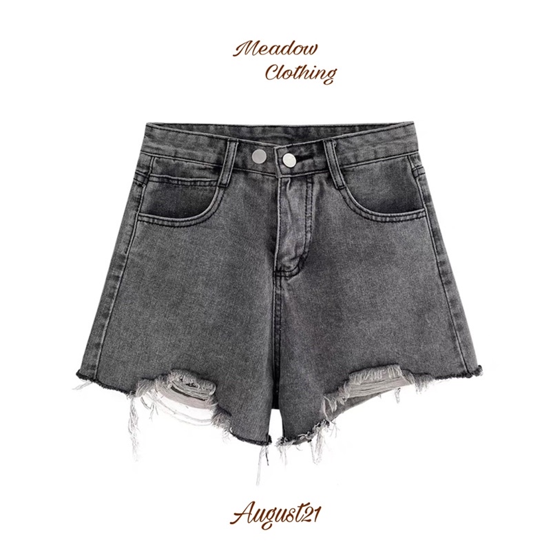Quần Short đùi Jean màu xám 2 nút, style cá tính/ Julie Short - Meadow ✨